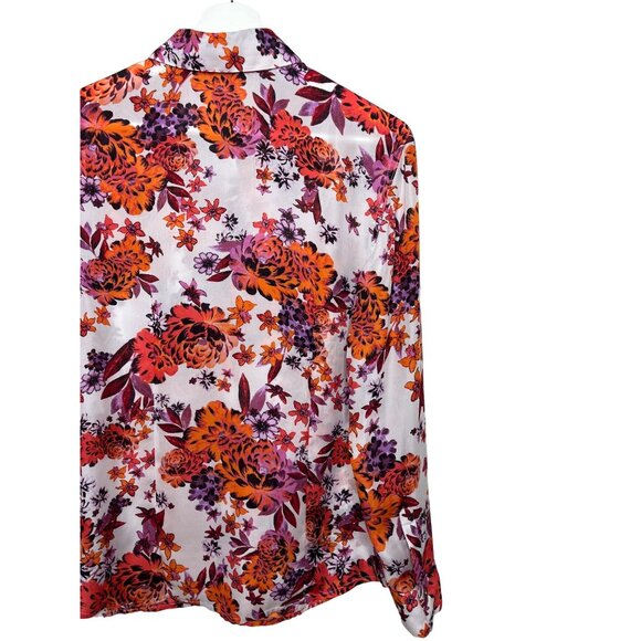 Guess Women’s Small Floral Button Down Blouse - Picture 11 of 12